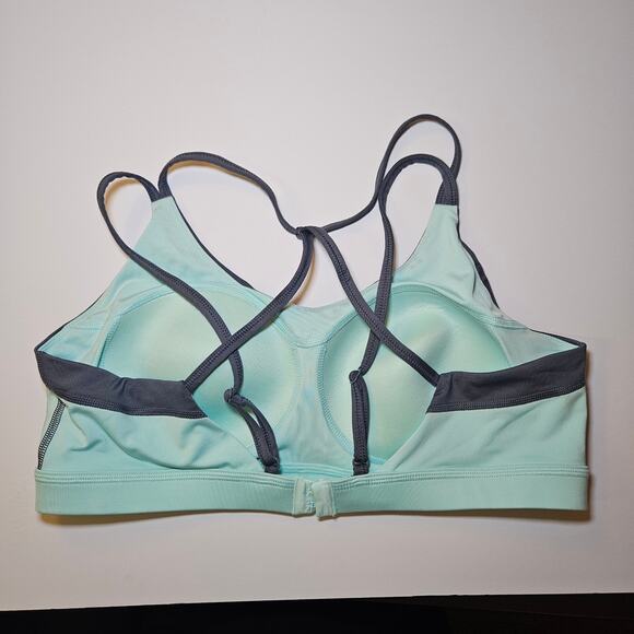 Champion Women’s Sports Bra XL Mint Green Gray Crisscross Back Adjustable Hook - Picture 3 of 7